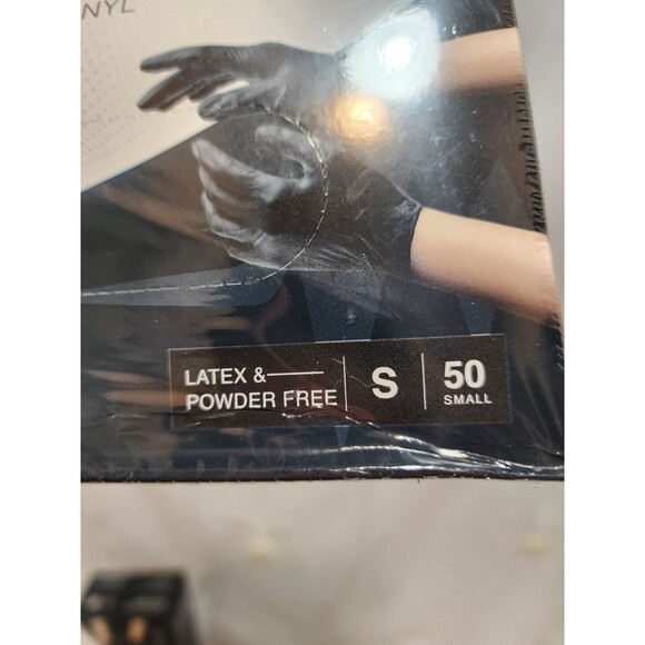 Fifth Pulse Black Small Exam Gloves 3pks Box Bundle Disposable Vinyl Single Use - Picture 3 of 6